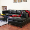 Baxton Studio Rohn Black Leather Modern Sectional Sofa