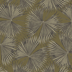 Custom-designed Exotic Palm Leaf Toile Wallpaper - Wallpaper