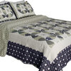 Francesca Cotton 3PC Vermicelli-Quilted Printed Quilt Set (Full/Queen Size)
