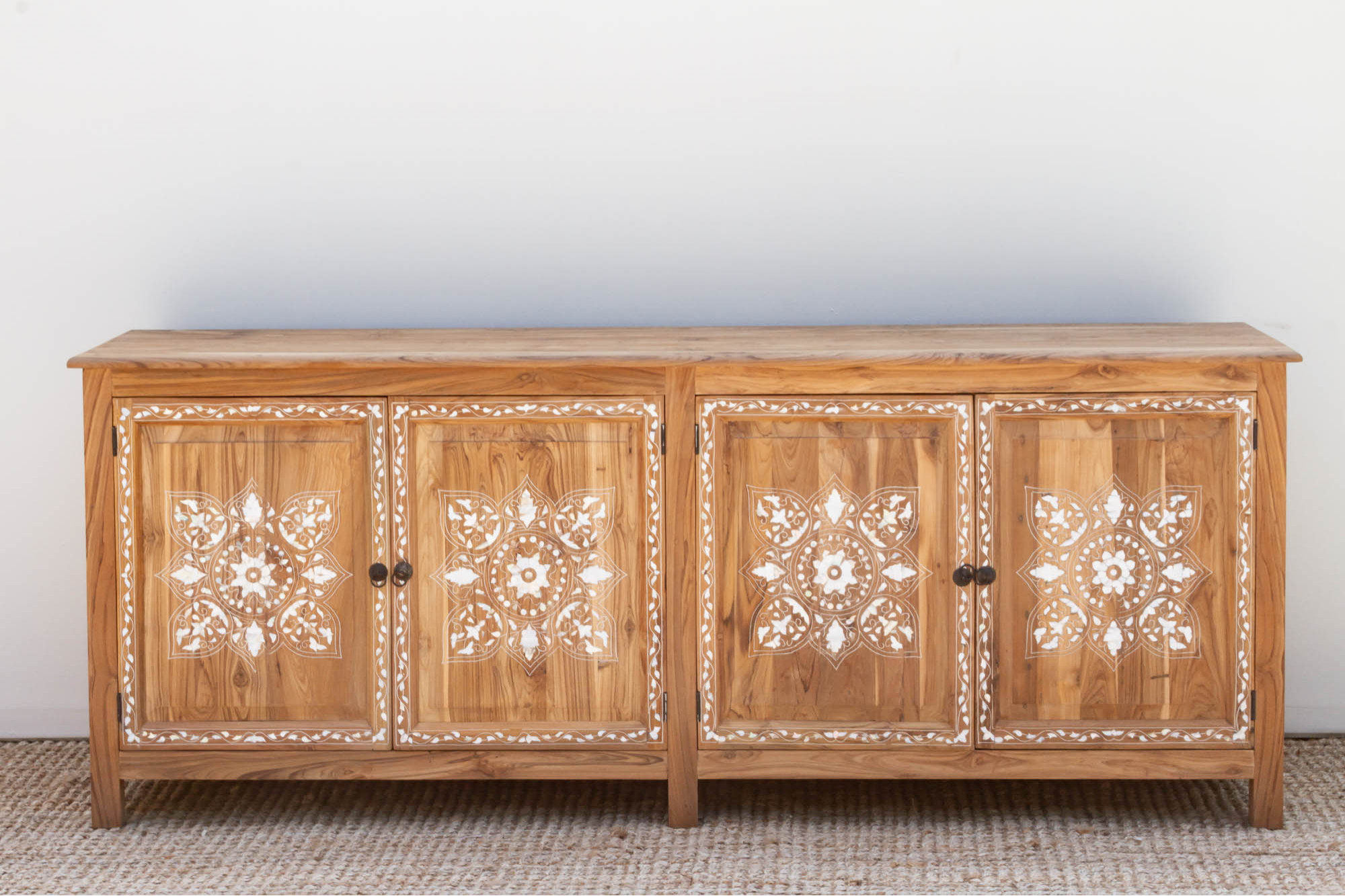 84" Long Damascus Mother Of Pearl Inlay Sideboard