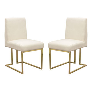 2 Skyline Dining Chairs, Cream Fabric - Contemporary - Dining Chairs ...