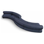 Meridian Furniture - Bale Cream Chenille Fabric Modular Sofa, Navy, 4-Piece, S-Shaped - Experience the perfect fusion of style and coziness with this Bale navy chenille fabric modular sofa, a standout piece from the Bale collection. A seamless combination of form and function, this sofa offers an inviting place to relax and curl up with a good book. Its luscious soft navy chenille upholstery exudes sophistication and provides unrivaled comfort. The sofa's upholstery has a cross-hatched design for a unique texture, adding to its aesthetic beauty in the living room, study, or lounge.