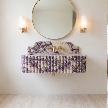 Bespoke Calacatta Viola Floating Marble Sinks | Luxury Bathroom Vanity