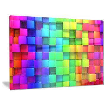"Rainbow of Colorful Boxes" Glossy Metal Wall Art, 40"x30"