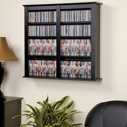 Prepac Black Double Floating Wall Storage - Media Racks And Towers