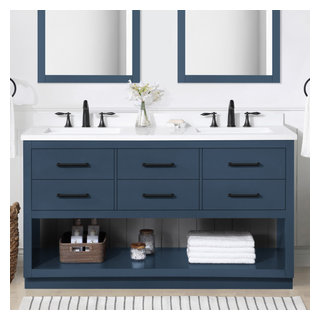 Ove Decors Cruz 60 in. Double Sink Bathroom Vanity in Pure White