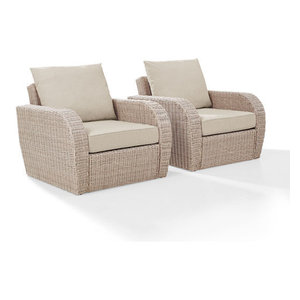 St Augustine 2 Piece Outdoor Wicker Seating Set Tropical