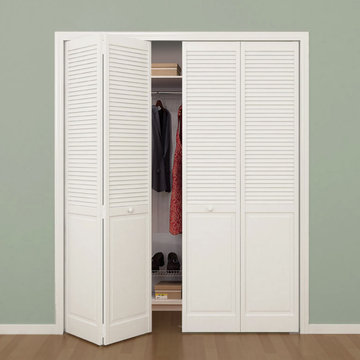 Bi-fold Door - White Traditional Louver Panel