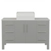 48" Grey Cabinet, White Porcelain Top and Sink
