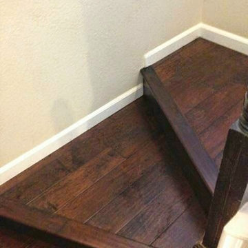 Hand scraped Walnut Staircase, Park Meadows