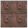 Premier Copper Products 4"x4" Hammered Copper Rooster Tile, Set of 4