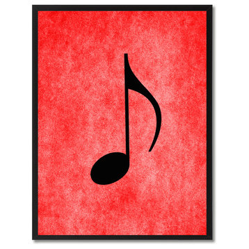 Quaver Red Print on Canvas with Picture Frame, 22"x29"