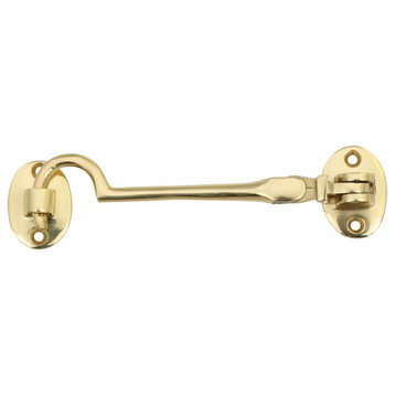 4" Cabin Hook Latch in Solid Brass Swivel Pivot Design for Gates Doors Security