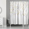 Gray Tree Silhouettes 71x74 Shower Curtain