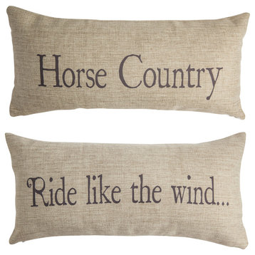 Horse/Riding Indoor Outdoor Tan Pillow Farm Ranch Rustic Pillows
