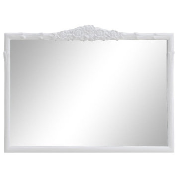 Coaster Sylvie Glass French Provincial Rectangular Mantle Mirror White