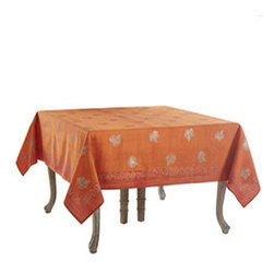 Woodblock Print Tablecloth - Maple Leaf - Tablecloths