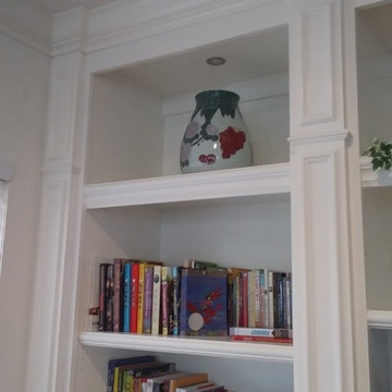 Irvine Li White Entertainment Wall Unit with Curved Corner Shelving