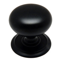 Cosmas - Cabinet Knob With Backplate, Flat Black, Set of 10 - Cabinet And Drawer Knobs