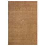 Bareens Designer Rugs - Antique Vegetable Dyed Cecile Tan/Gold Wool Rug - 9'2'' x 12'2'' - Designed with mesmerizing intricacy and gorgeous color palette, this hand-knotted masterpiece demonstrates the beauty and electrifying thrill of Pak Persian art. These meticulously hand-knotted Pak-Persian rug is made with pure wool and features breathtaking traditional, transitional, and tribal designs in bold luxurious color pallets. Known for their intricate designs these rugs are a reproduction of Persian rugs, made in Pakistan with unique Mughal designs. Made by master weavers using the same Persian texture, design and dying technique, we wanted to produce the most significant manifestation of Persian art, life, and culture. This rug is most famous for its exceptional quality, incredible designs, patterns, and vibrant rich color. Pak-Persian rugs made with Persian weave with high knot counts, which enables the high intricacy and detail found in the patterns are also referred to as "State of art", each color adds a rich beautiful detail in the artwork of this rug. The design, color, and beautiful chromatic composition with a vibrant sheen with intricate designs, exude beauty, elegance, and quality make this rug a masterpiece of its own.