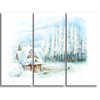"Christmas Winter Happy Scene" Wall Art, 3 Panels, 36"x28"