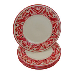 Le Souk Ceramique - Stoneware Dinner Plates, Set of 4, Nejma Design - Dinner Plates