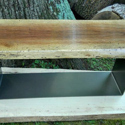 Live Edge Natural Slab - Walnut Bench with Bronzed Base - Furniture