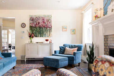 Living room - mediterranean living room idea in Vancouver