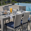 Cannes 9 Piece Aluminum Outdoor Patio Dining Set, Navy Blue