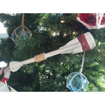 Wooden Rustic Manhattan Beach Decorative Squared Rowing Boat Oar Christmas