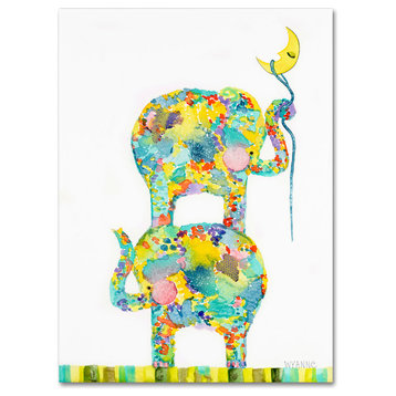 Wyanne 'Lasso The Moon Elephants' Canvas Art, 24"x18"