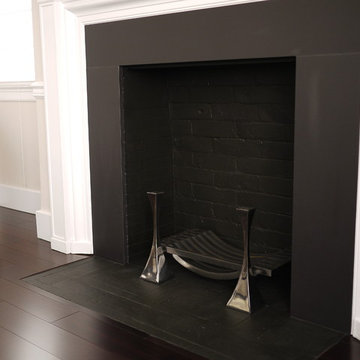 Fireplace refaced with Dekton matte black
