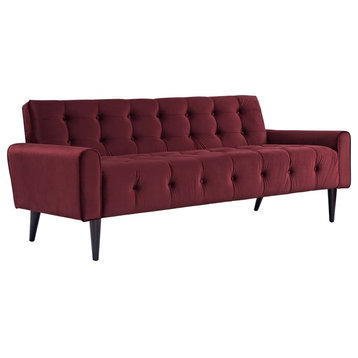 Modern Contemporary Urban Design Living Lounge Room Sofa, Red, Fabric Wood