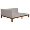 Gewnee Upholstered Daybed/Sofa Bed Frame Full Size Linen in Beige