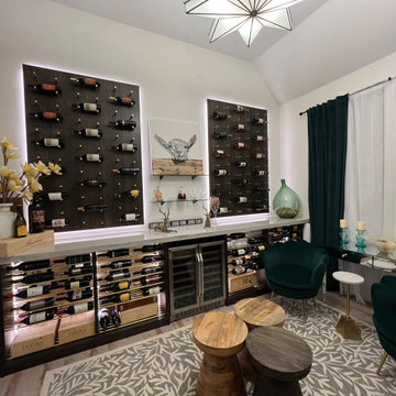 Custom Wooden Wine Storage and Tasting Room