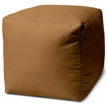 17  Cool Warm Mocha Brown Solid Color Indoor Outdoor Pouf Ottoman
