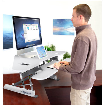 Mount-It! Electric Standing Desk Frame, Height Adjustable, Motorized, White