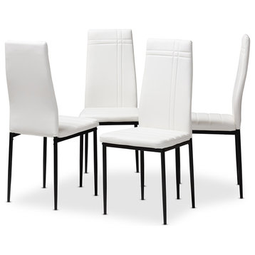 Matiese Faux Leather Upholstered Dining Chair, Set of 4, White