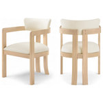 Meridian Furniture - Lavrin Upholstered Dining Arm Chair, Cream, Vegan Leather, Natural, Set of 2 - Indulge in the allure of the Cream Lavrin Dining Arm Chair by Meridian Furniture. Its captivating design and luxurious Cream elevate any space with effortless elegance. Crafted with precision and durability in mind, this stunning piece becomes the focal point of gatherings, fostering moments of connection and warmth. Embrace sophistication and style with the Lavrin Dining Arm Chair, a testament to exquisite taste and timeless beauty.