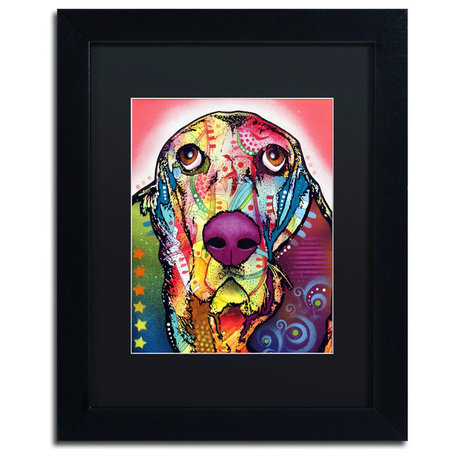 Dean Russo 'Basset' Framed Art, Black Frame, 11"x14", Black Matte