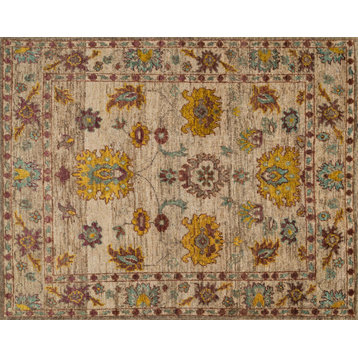 Blue Yellow Beige Hand Knotted Jute Empress Area Rug by Loloi, 7'9"x9'9"