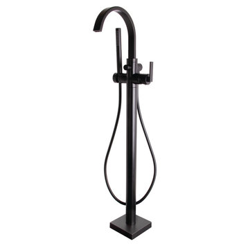 Speakman Free Standing Roman Tub Faucet With Flat Lever Handle, Matte Black