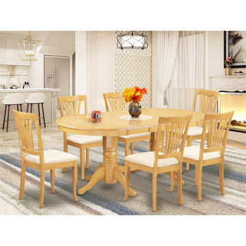 East West Furniture Vancouver 7-piece Wood Dining Table Set in Oak
