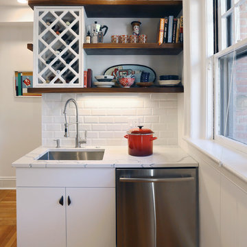 Kitchen, Family Bath, and Half Bath in Brookline