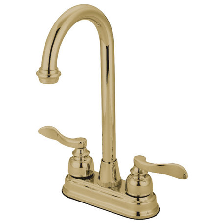 Kingston Brass 4" Centerset Bar Faucet, Polished Brass