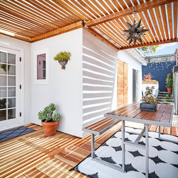 Custom wood patio surround