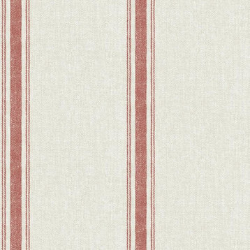 Chesapeake by Brewster 3115-12464 Linette Burnt Sienna Fabric Stripe Wallpaper