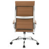 LeisureMod Benmar High-Back Adjustable Leather Office Chair, Brown