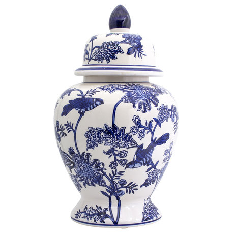 Claybarn Blue Garden Ginger Jar