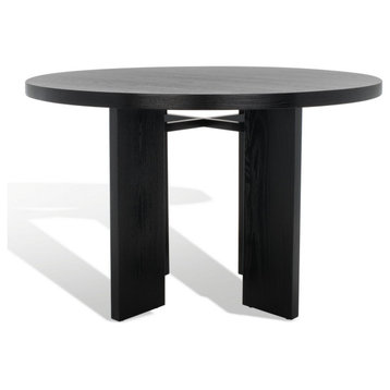Safavieh Couture Calamaria Round Wood Dining Table, Black